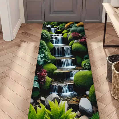 Waterfall Forest Floral Runner Rug