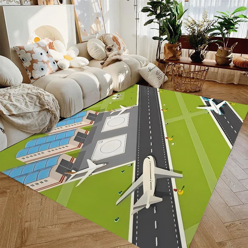 Airport Runway Kids Area Rug