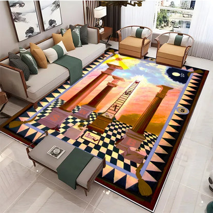 Freemasonry Symbol Non-Slip Area Rug
