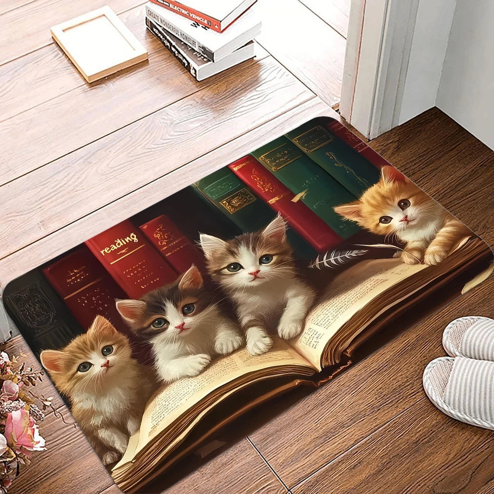 VIKAMA Cute Kitten Kitchen Anti-Slip Doormat