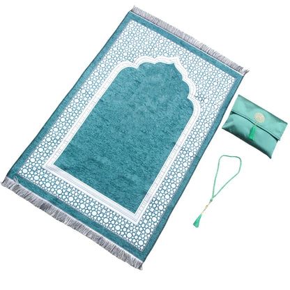 Portable Muslim prayer rug set