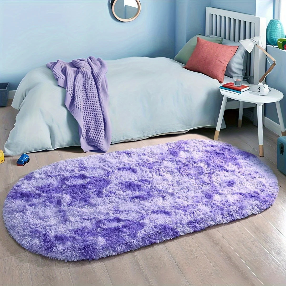 VIKAMA Grey Dense Silk Carpet Long Hair Soft Rug Winter Warm Bedroom Bedside Living Room Sofa Floor Mat Home Decor