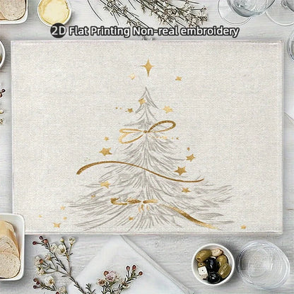 VIKAMA 4pcs Christmas Tree Placemat Christmas Day Decoration Home Restaurant Table Decoration Placemat