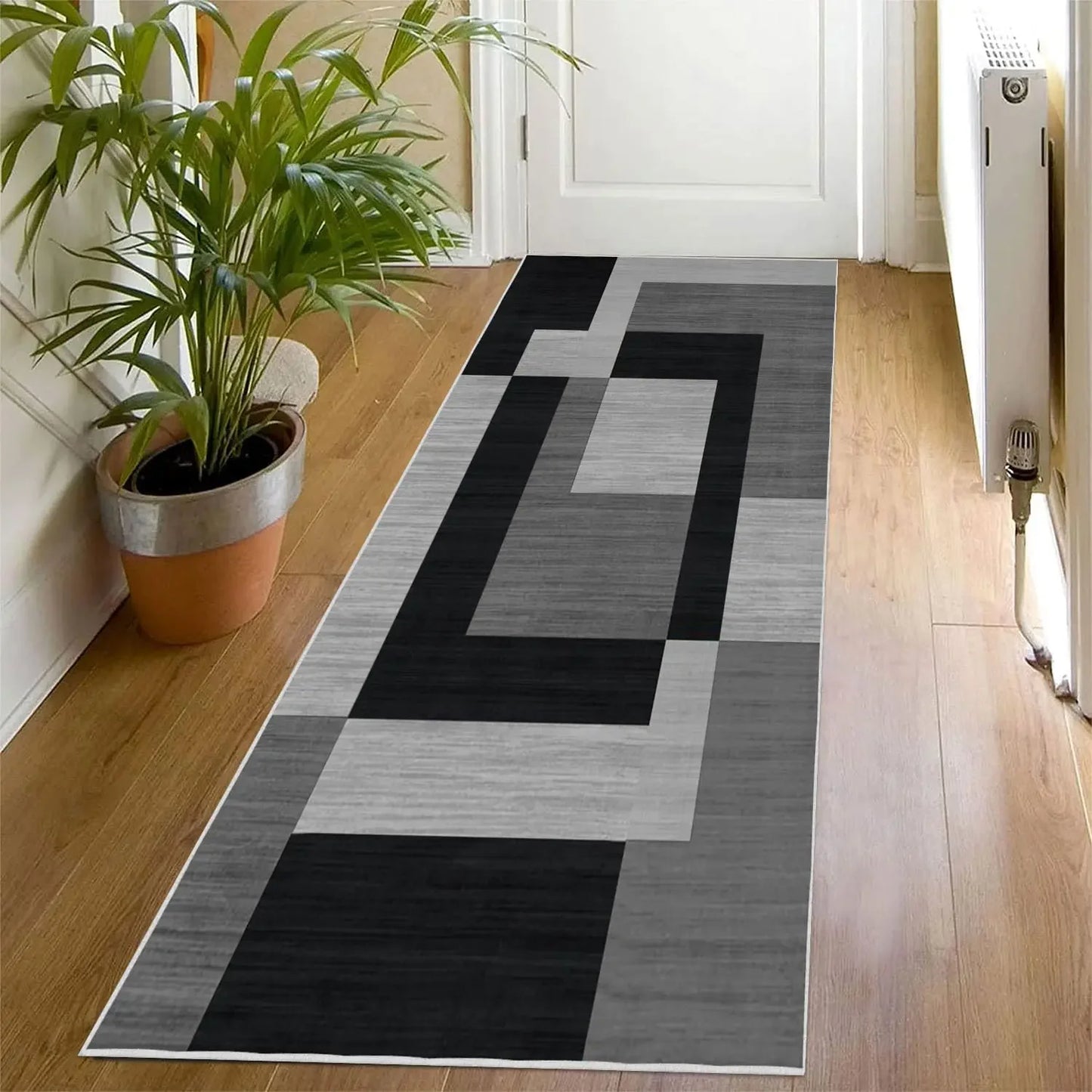 VIKAMA Geometric Style Non-Slip Living Room Area Rug