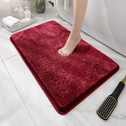 Rounded Thick Plush Bathroom Mat Absorbent Non-Slip Bathtub Entrance Door Floor Rug Home Decor