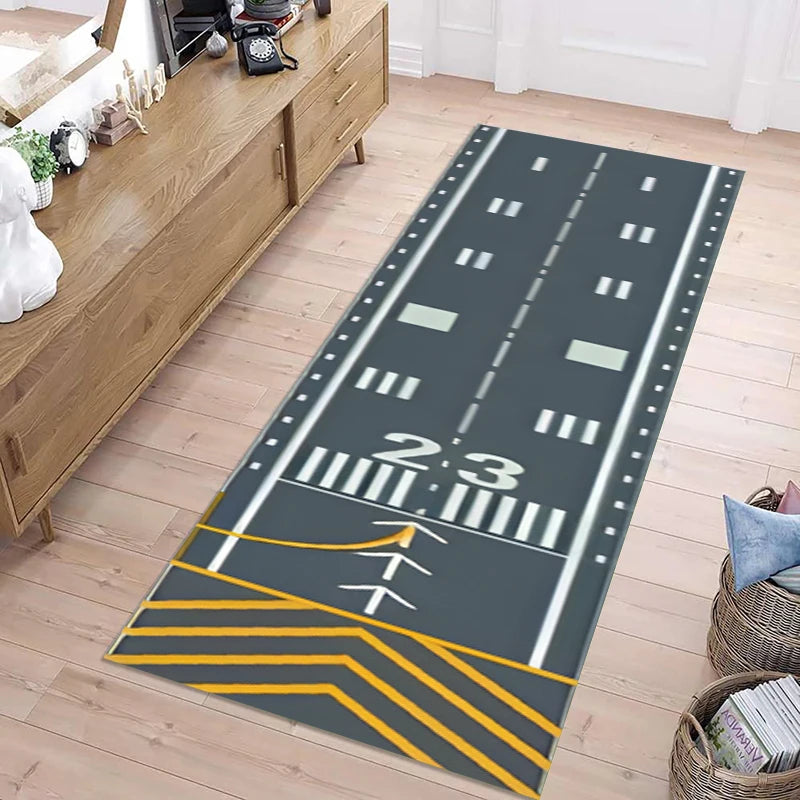 Airplane Runway Long Runner Rug