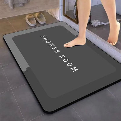 Diatomite Bath Mat Anti-Slip Super Absorbent Quick-Dry Floor Rug Shower Toilet Doormat
