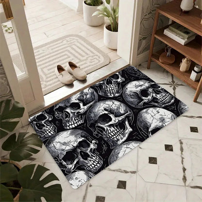 Gothic skull non-slip entryway door mat