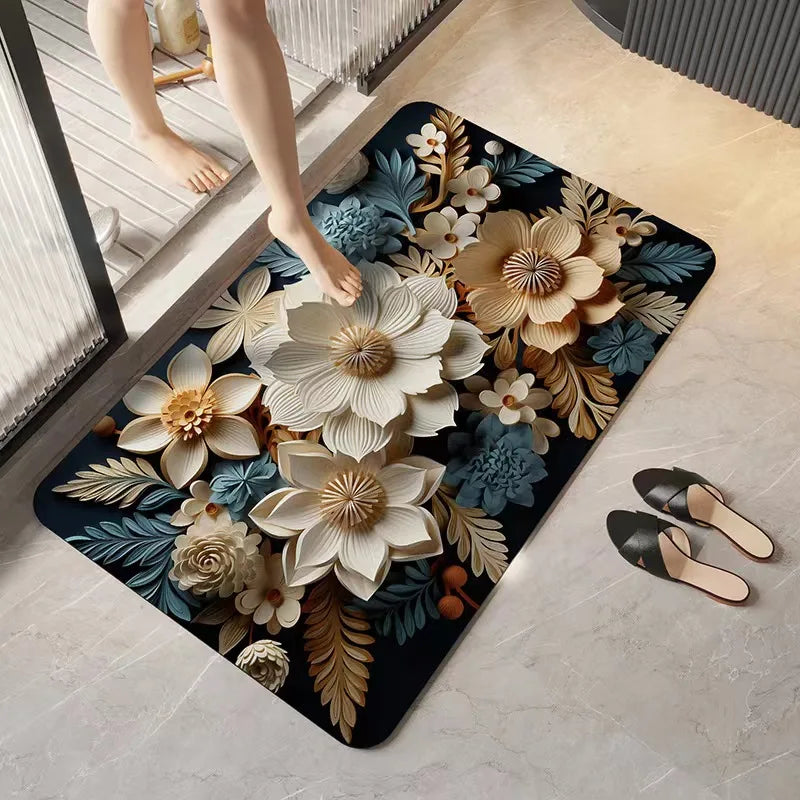 3D quick-dry non-slip absorbent bath mat