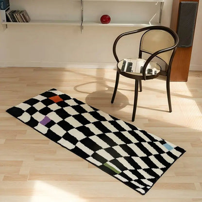 VIKAMA Checkerboard Cashmere-Feel Soft Area Rug