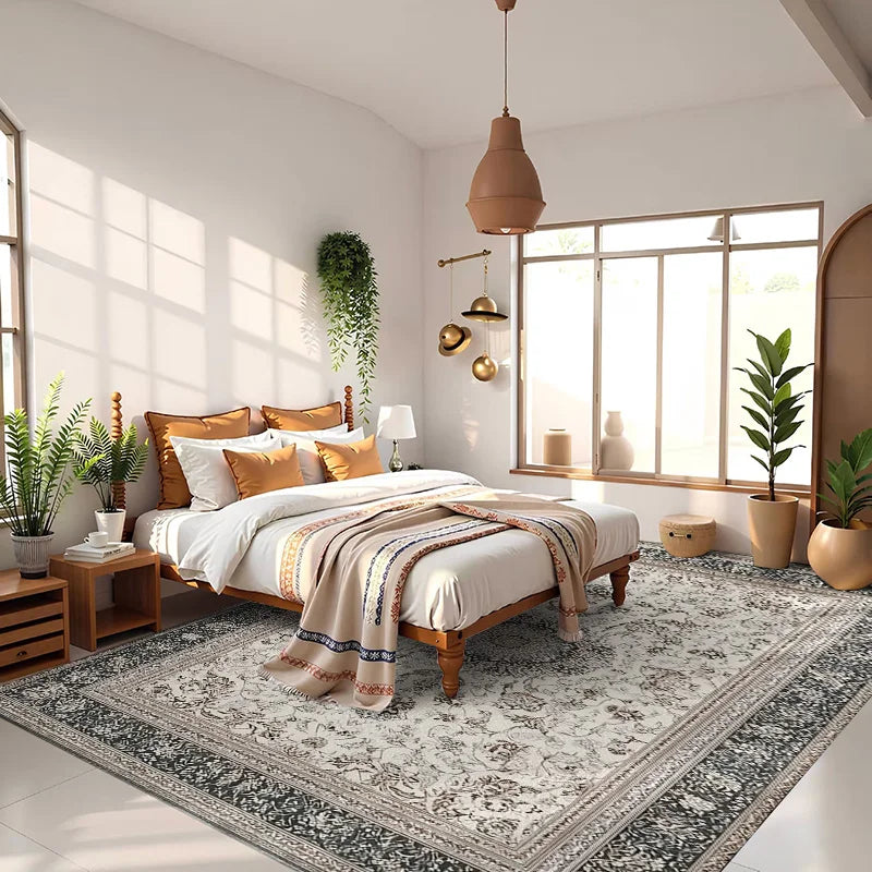 Retro washable anti-slip soft area rug