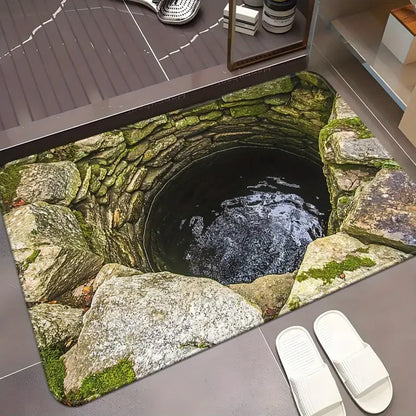 VIKAMA 3D Deep Hole Optical Illusion Anti-Slip Doormat