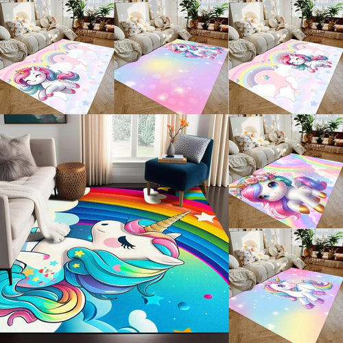 Cartoon Unicorn Kids Area Rug