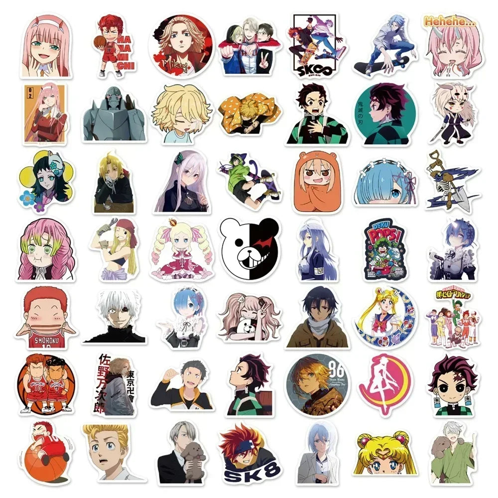 Mixed Anime Waterproof Sticker Set 100 300 Pieces