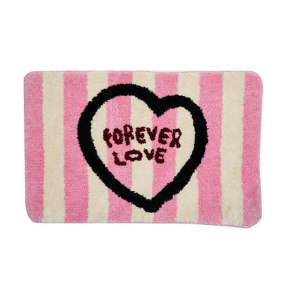 Cartoon Faux Cashmere Carpet Plush Non-Slip Dirt-Resistant Absorbent Machine Washable Bathroom Mat
