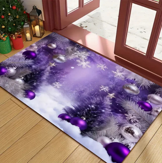 Festive snowman Christmas entrance doormat