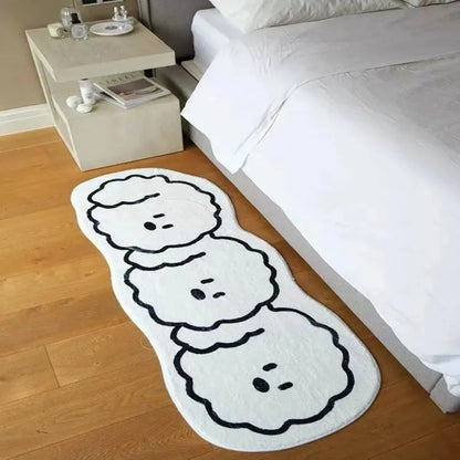 VIKAMA Cute Dog Rug Waterproof Non-Slip Bedroom Living Room Home Decor