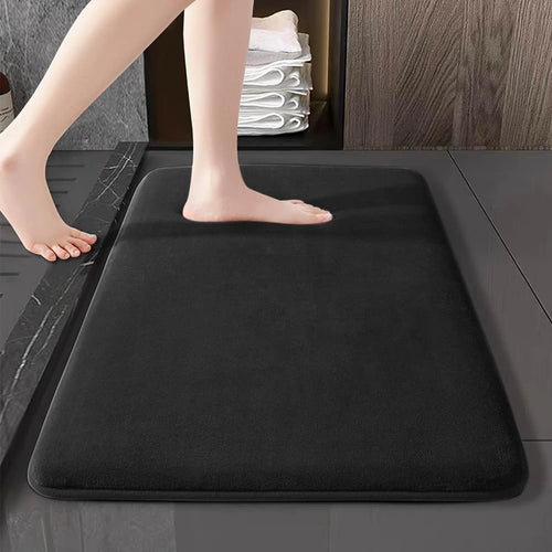 Absorbent Coral Velvet Bathroom Floor Mat Non-Slip Bath Door Mat Home Decoration