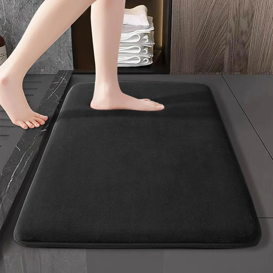 Absorbent Coral Velvet Bathroom Floor Mat Non-Slip Bath Door Mat Home Decoration
