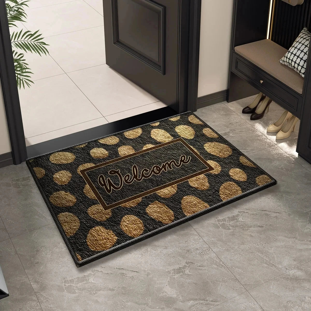 Leopard Print Non-Slip Washable Doormat Indoor Outdoor Hallway Bathroom Rug Home Decor Carpet