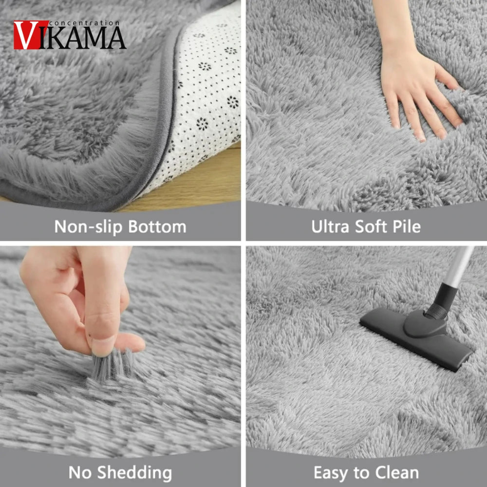 Large pink fluffy children’s area rug