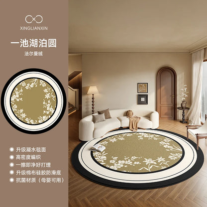 Medieval Style Round Light Luxury Washable Area Rug