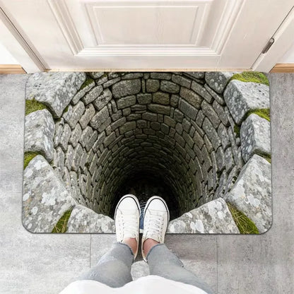 3D Stone Well Illusion Doormat