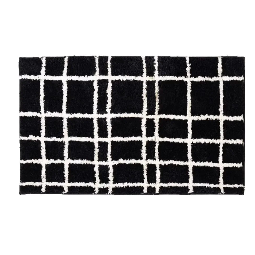 VIKAMA Korean-Style Soft Shaggy Rug: Slip-Resistant, Water-Absorbent, and Washable Bathroom and Entryway Decor Rug