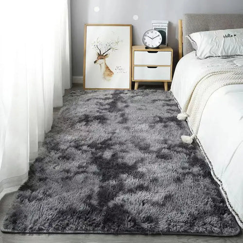 VIKAMA Plush Velvet Rug Soft Fluffy Non-Slip Bedroom Living Room Kids Mat Home Decor