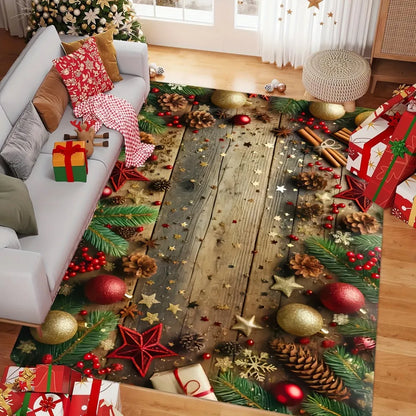 VIKAMA Christmas Rug Non-Slip Door Mat Living Room Garden Courtyard Decor