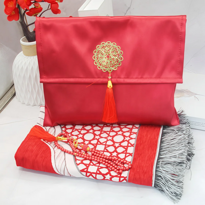 Portable Muslim prayer rug set