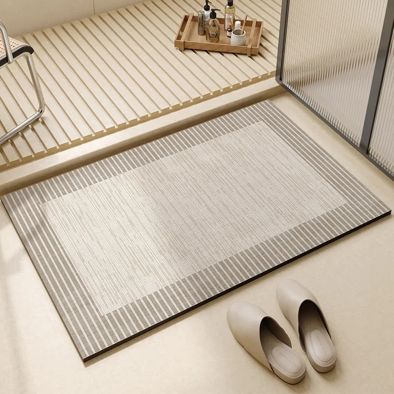 Modern Diatom Mud Bathroom Floor Mat Non-Slip Absorbent Toilet Door Entry Carpet