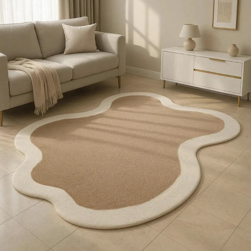 Nordic Irregular Shape Plush Washable Area Rug