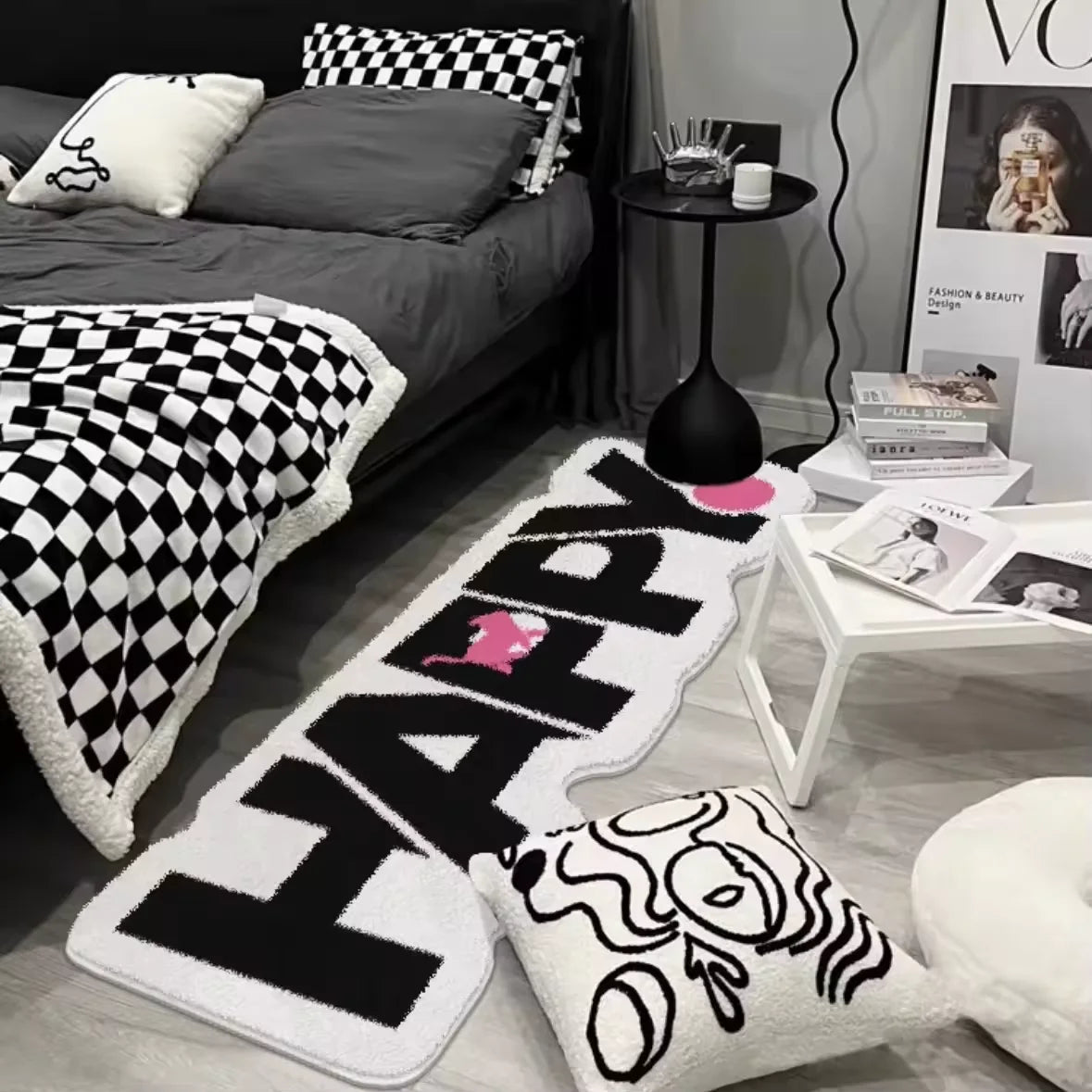 VIKAMA Cartoon Non-Slip Washable Rug Kitchen Bathroom Bedroom Living Room Mat Home Decor