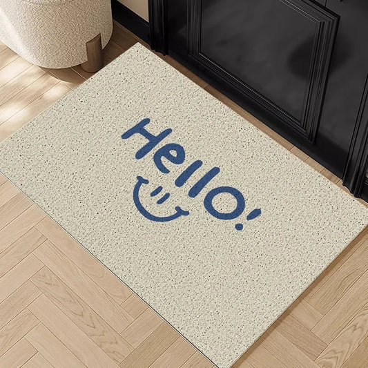 Hello Series Silk Ring Entrance Door Mat Dirt-Resistant Entry Carpet