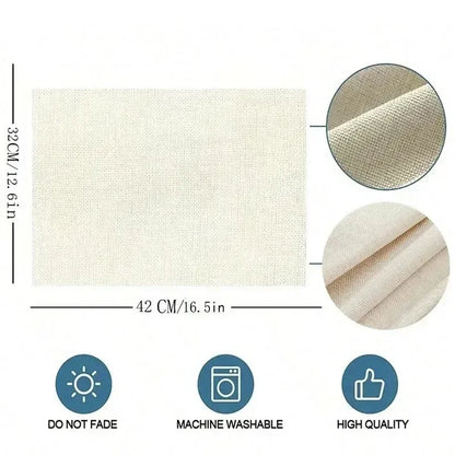 4/6/8pcs Vintage Wood Grain Placemat Set