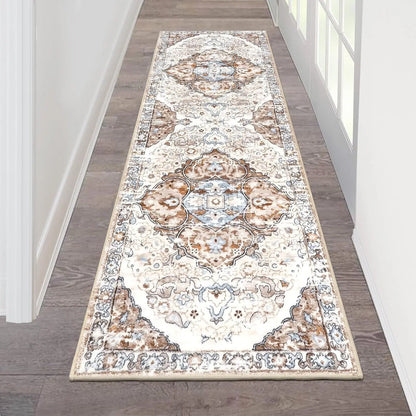 VIKAMA Bohemian American Retro Runner Carpet Non-Slip Living Room Corridor Floor Mat