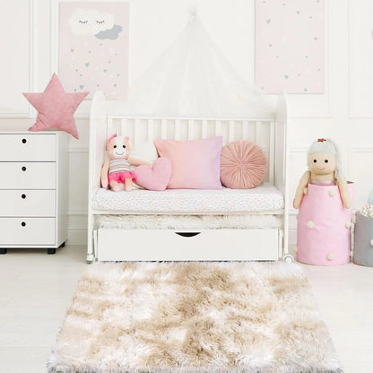 VIKAMA Tie-Dye Plush Non-Slip Kids Area Rug