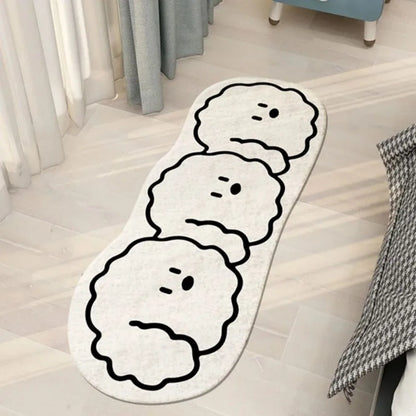 VIKAMA Cute Dog Rug Waterproof Non-Slip Bedroom Living Room Home Decor