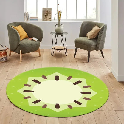 Kiwi Fruit Round Living Room Rug