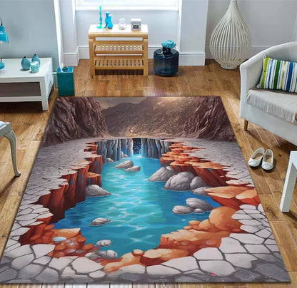 3D deep hole illusion gaming rug