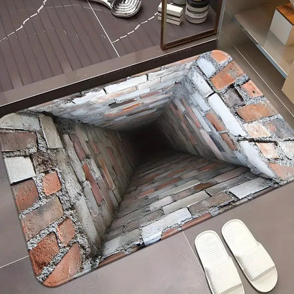 VIKAMA 3D Stone Cave Optical Illusion Doormat