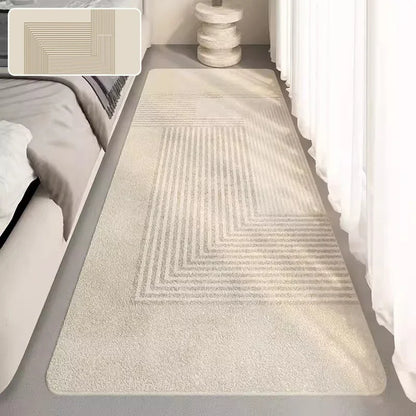 VIKAMA Minimal Line Design Non-Slip Washable Area Rug