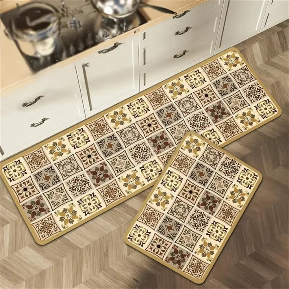 VIKAMA Anti-Slip Kitchen & Entrance Floor Mat Set