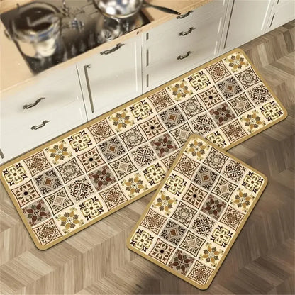 VIKAMA Anti-Slip Kitchen & Entrance Floor Mat Set