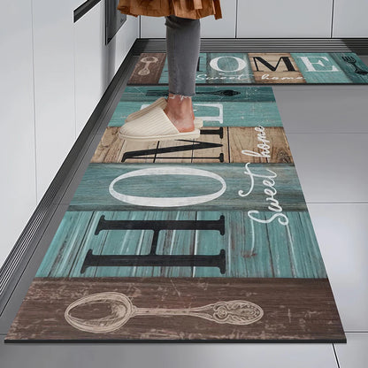 Kitchen Floor Mat Flannel Memory Foam Non-Slip Rug Entrance Hallway Bedroom Living Room Doormat Carpet Home Decor
