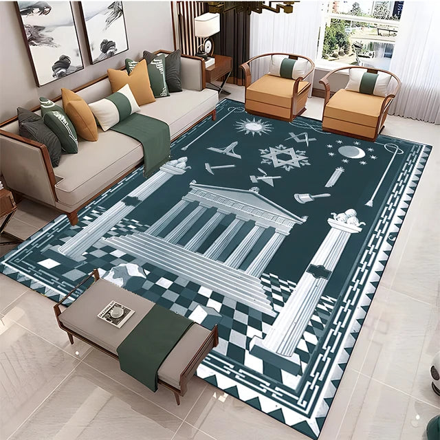 Freemasonry Symbol Non-Slip Area Rug