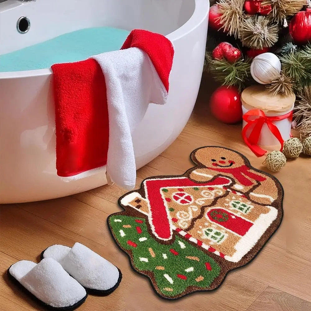 VIKAMA Christmas Welcome Doormat Soft Absorbent Non-Slip Front Door Living Room Bedroom Floor Mat