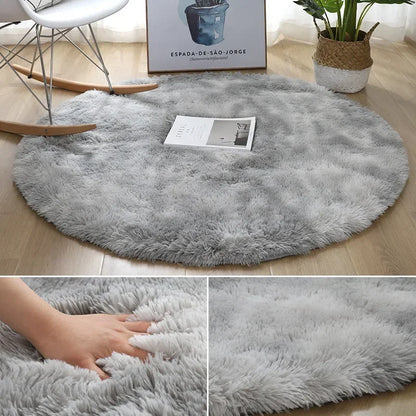 Ultra Soft Fluffy Round White Area Rug