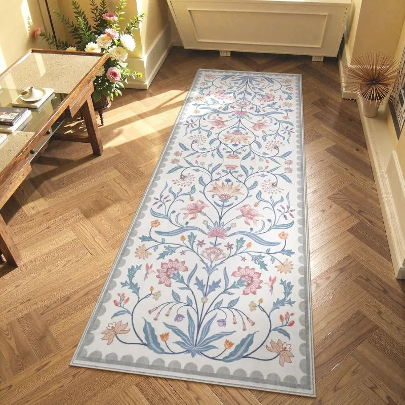 Boho Floral Vine Runner Rug